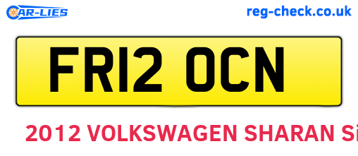 FR12OCN are the vehicle registration plates.