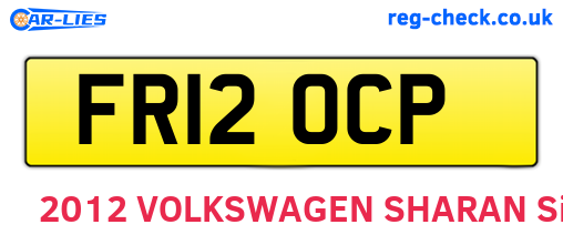 FR12OCP are the vehicle registration plates.