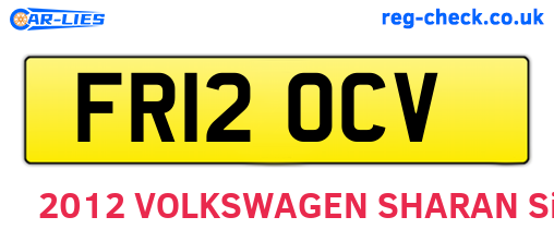 FR12OCV are the vehicle registration plates.