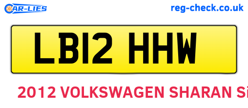 LB12HHW are the vehicle registration plates.