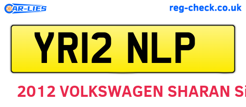 YR12NLP are the vehicle registration plates.