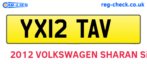 YX12TAV are the vehicle registration plates.