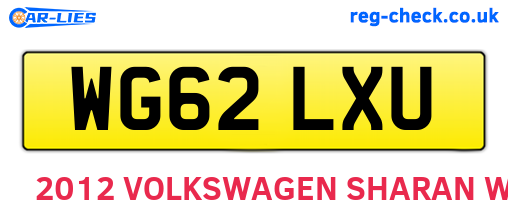 WG62LXU are the vehicle registration plates.
