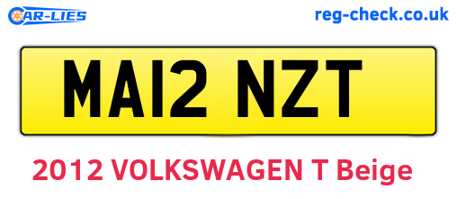 MA12NZT are the vehicle registration plates.