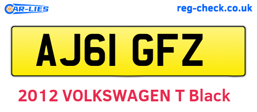 AJ61GFZ are the vehicle registration plates.