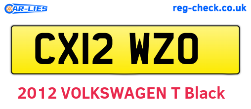 CX12WZO are the vehicle registration plates.