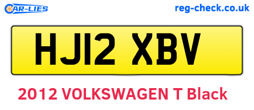HJ12XBV are the vehicle registration plates.