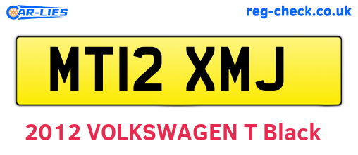 MT12XMJ are the vehicle registration plates.