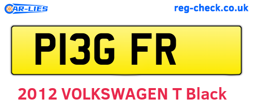 P13GFR are the vehicle registration plates.