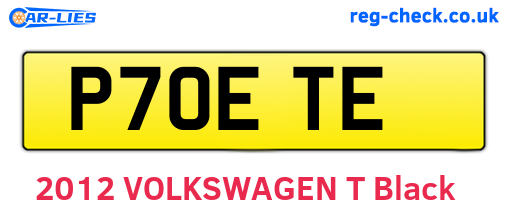 P70ETE are the vehicle registration plates.