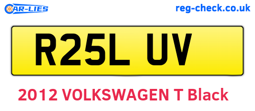R25LUV are the vehicle registration plates.