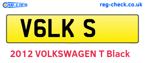 V6LKS are the vehicle registration plates.