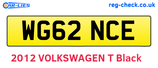 WG62NCE are the vehicle registration plates.