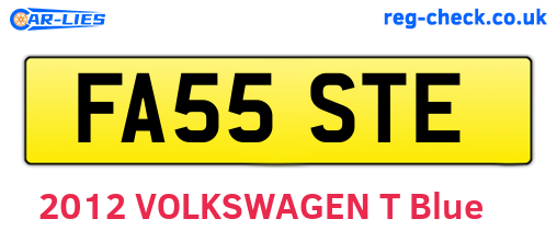 FA55STE are the vehicle registration plates.