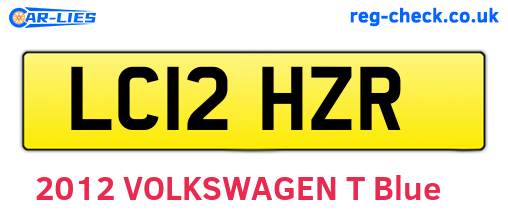 LC12HZR are the vehicle registration plates.