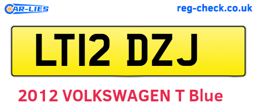 LT12DZJ are the vehicle registration plates.