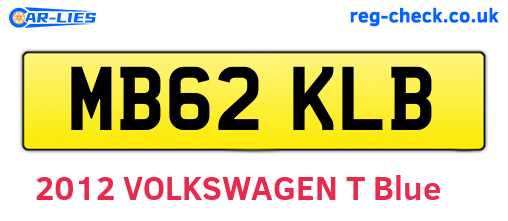 MB62KLB are the vehicle registration plates.