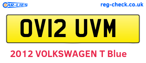 OV12UVM are the vehicle registration plates.