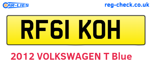 RF61KOH are the vehicle registration plates.
