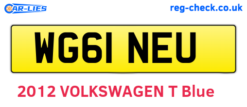 WG61NEU are the vehicle registration plates.