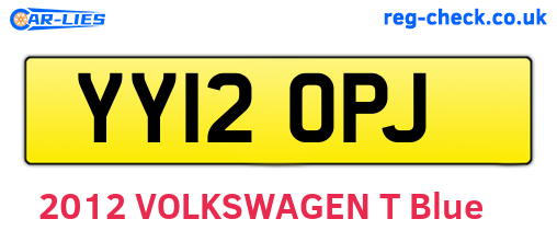 YY12OPJ are the vehicle registration plates.