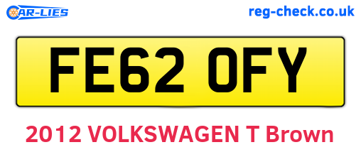 FE62OFY are the vehicle registration plates.