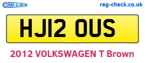 HJ12OUS are the vehicle registration plates.
