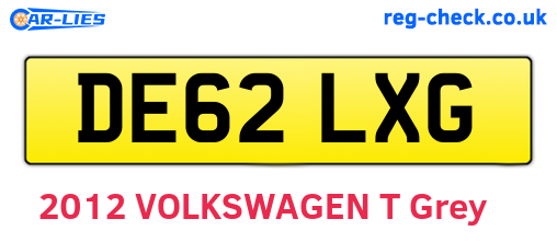 DE62LXG are the vehicle registration plates.