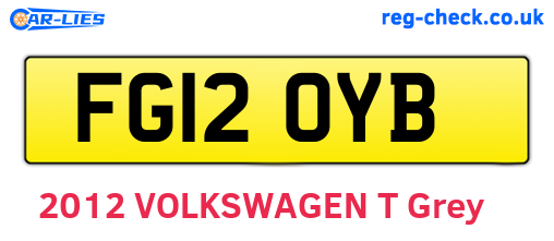 FG12OYB are the vehicle registration plates.