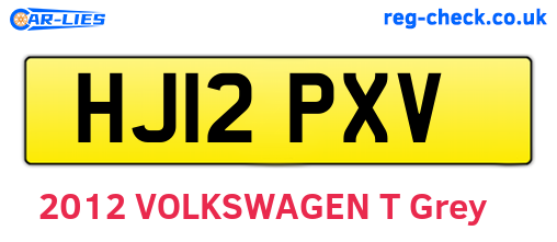 HJ12PXV are the vehicle registration plates.