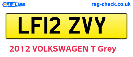LF12ZVY are the vehicle registration plates.