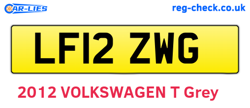 LF12ZWG are the vehicle registration plates.
