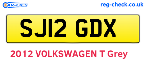 SJ12GDX are the vehicle registration plates.