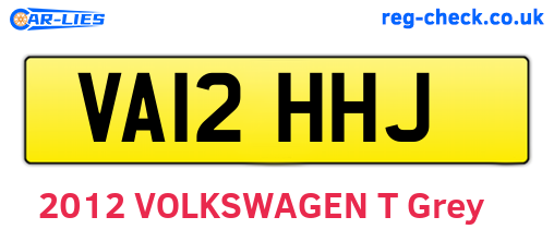 VA12HHJ are the vehicle registration plates.