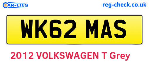 WK62MAS are the vehicle registration plates.