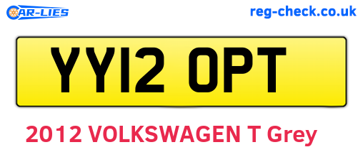 YY12OPT are the vehicle registration plates.