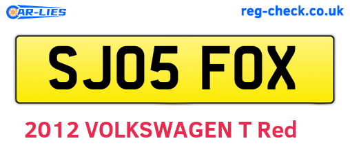 SJ05FOX are the vehicle registration plates.