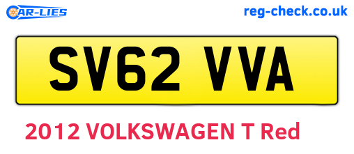 SV62VVA are the vehicle registration plates.