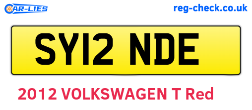 SY12NDE are the vehicle registration plates.