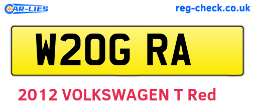 W20GRA are the vehicle registration plates.