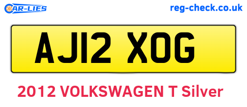 AJ12XOG are the vehicle registration plates.
