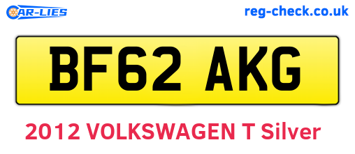 BF62AKG are the vehicle registration plates.