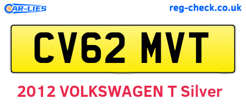 CV62MVT are the vehicle registration plates.