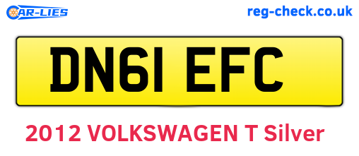 DN61EFC are the vehicle registration plates.