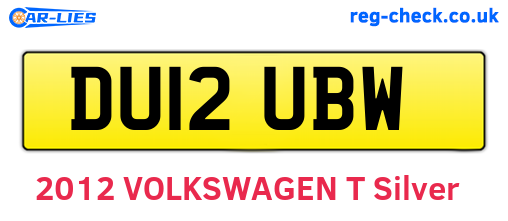 DU12UBW are the vehicle registration plates.