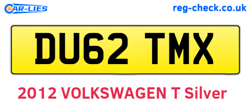 DU62TMX are the vehicle registration plates.