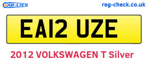 EA12UZE are the vehicle registration plates.