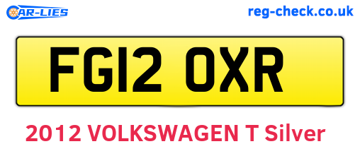 FG12OXR are the vehicle registration plates.