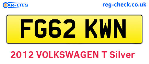 FG62KWN are the vehicle registration plates.