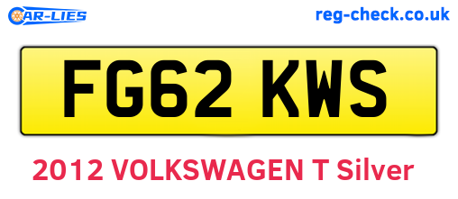 FG62KWS are the vehicle registration plates.